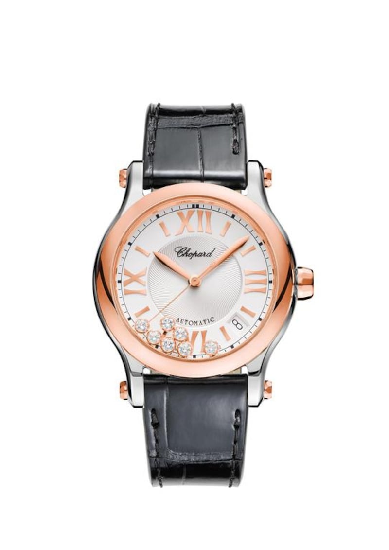 Happy Sport Medium Automatic rose gold and diamonds watch, price on request, Chopard. Courtesy Chopard