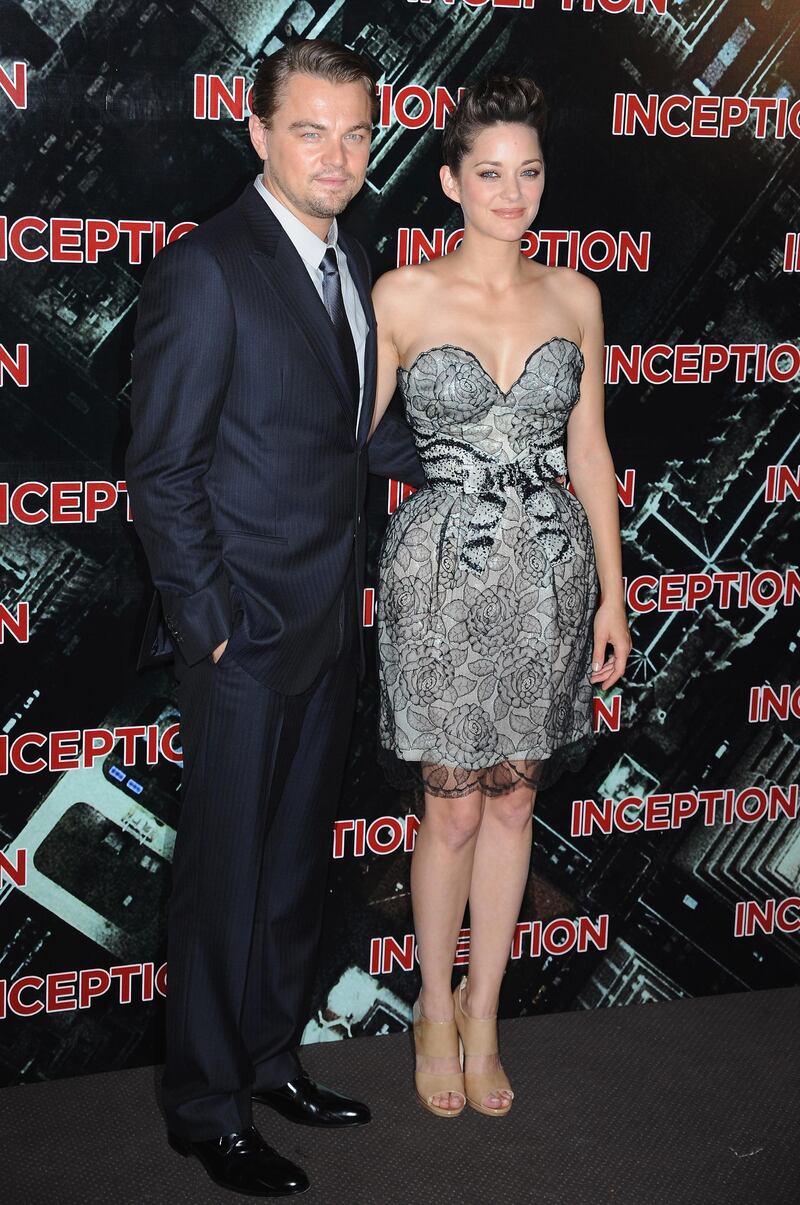 PARIS - JULY 10:  Actor Leonardo Di Caprio (L) and Actress Marion Cotillard (R) attend the Paris Premiere for the film "Inception" at Gaumont Champs Elysees on July 10, 2010 in Paris, France.  (Photo by Pascal Le Segretain/Getty Images)