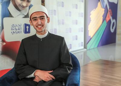 Dubai, U.A.E., October 28, 2018.  Arab Reading Challenge semi-finals. -- Khalil Ameen Bioumy-16 from Egypt. Victor Besa / The NationalSection:  NAReporter:  Anam Rizvi