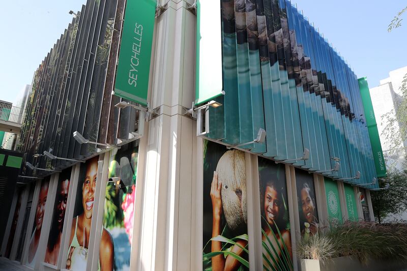 Outside view of the Seychelles pavilion at Expo 2020 Dubai.