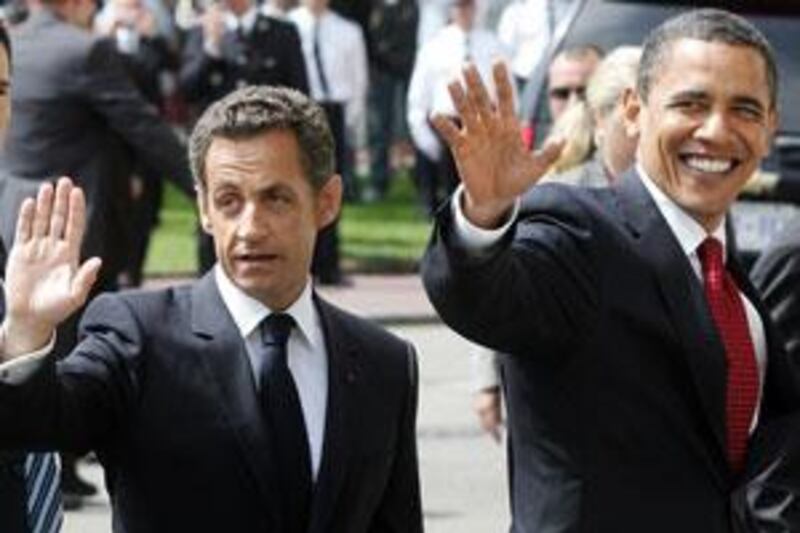 Nicholas Sarkozy agreed with Barack Obama's call for Israel to stop building settlements in the West Bank.