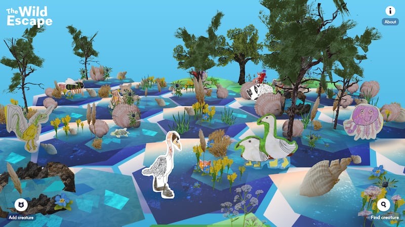 As a highlight of The Wild Escape, Art Fund are releasing a digital landscape which features images of animals created by children. Photo: Art Fund