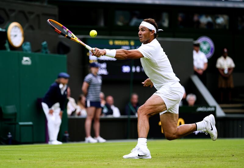 Spain's Rafael Nadal in action against Lithuania's Ricardas Berankis. PA