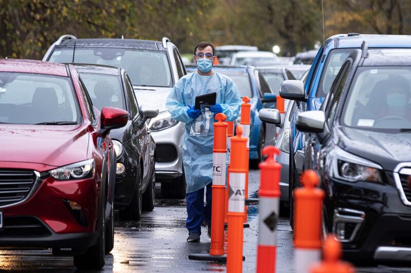 Long queues at a pop-up Covid-19 test site at Albert Park Lake in Melbourne, Australia. Victorian health authorities are on high alert as they work to contain a Covid-19 cluster in the community. There are 15 cases linked to a cluster that spans several households and a workplace, with numerous exposure sites in parts of Melbourne and Bendigo. Getty Images