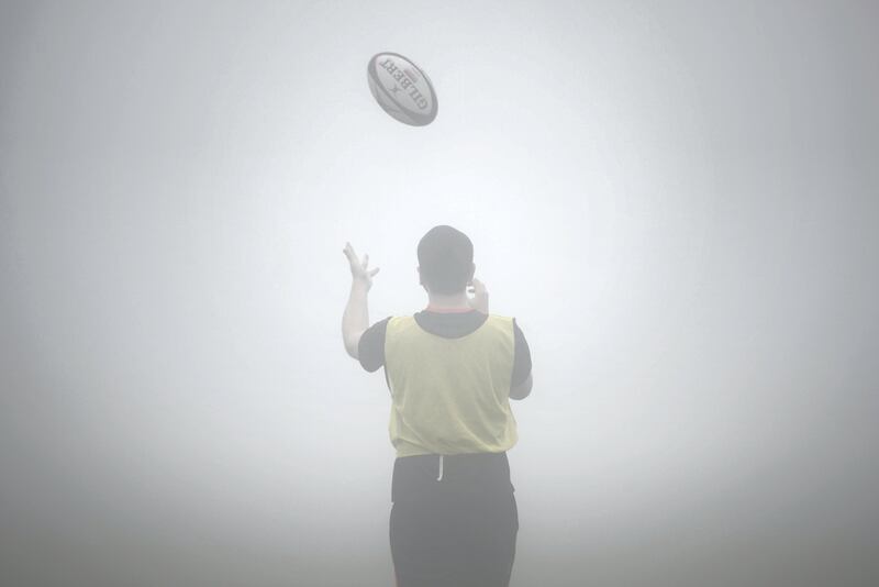 Dubai, United Arab Emirates - September 27th, 2017: Standalone. Fog pics in Dubai, GEMS World Academy senior rugby team. Wednesday, September 27th, 2017 at GEMS World Academy, Dubai. 