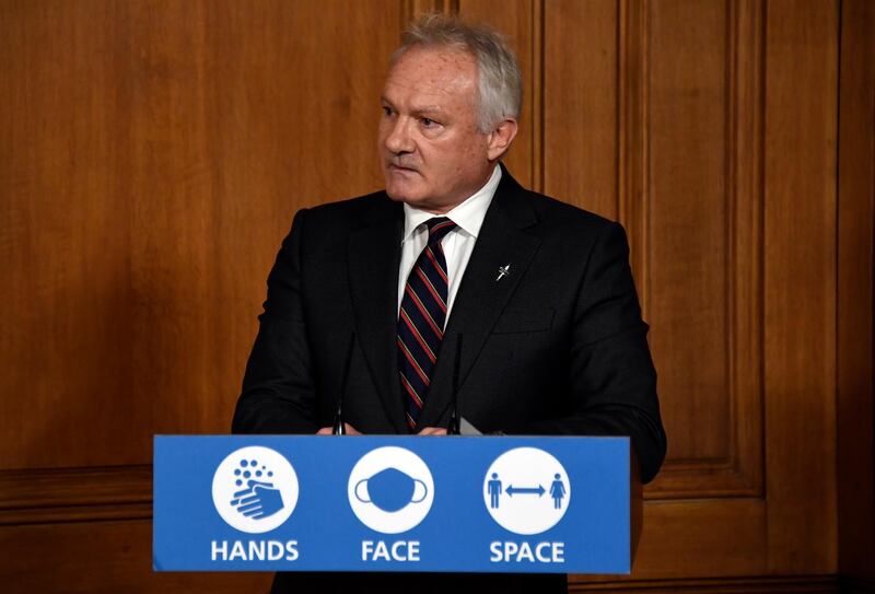 LONDON, ENGLAND - NOVEMBER 30: Head of operations for the community testing programme, General Sir Gordon Messenger speaks during a virtual Covid-19 press conference at Downing Street on November 30, 2020 in London, England. (Photo by Alberto Pezzali - WPA Pool/Getty Images)