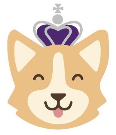 The British royal family's platinum jubilee emoji, featuring a crown-wearing corgi called PJ. Photo: Buckingham Palace