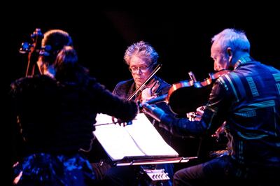The Kronos Quartet perform '50 for the Future', commissioned by the Arts Centre. Waleed Shah