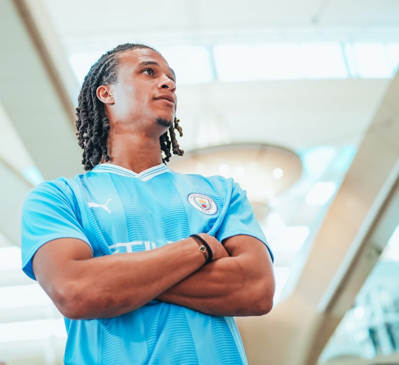 Nathan Ake during Etihad Airways' celebrations of their new home at the Zayed International Airport. Photo: Tom Flathers / Manchester City FC