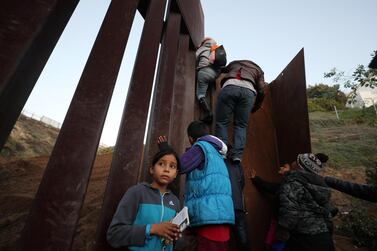 Migrants from Central America at the border with the US in Tijuana, Mexico. Reuters