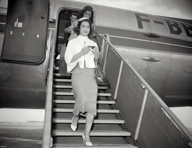The Iran shah’s twin sister Ashraf Pahlavi is seen upon her arrival in France, in the 1950s. AFP