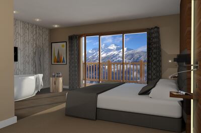 A room at the new Hyatt Centric in the French Alps. Hyatt Hotels & Resorts