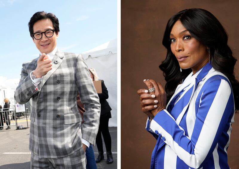 Ke Huy Quan and Angela Bassett are all tipped to win at the 95th Academy Awards. Photos: AP, Reuters