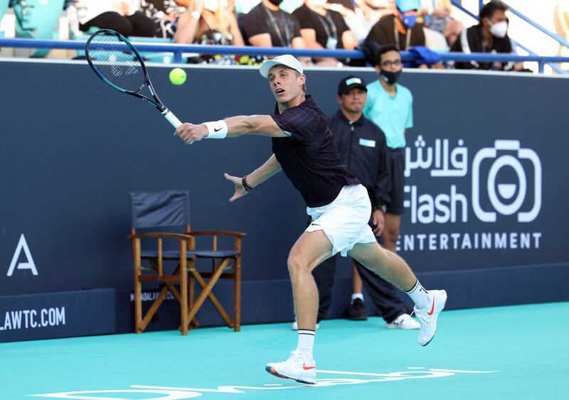 Denis Shapovalov in action during his quarter final match against Taylor Fritz. Reuters