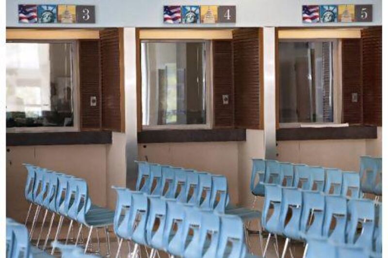 Waiting, waiting ... the waiting room at the soon-to-open US consulate in the World Trade Centre in Bur Dubai. Jaime Puebla / The National