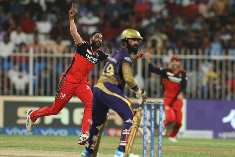 Mohammed Siraj took two wicket to raise Royal Challengers Bangalore's hopes.  Sportzpics for IPL