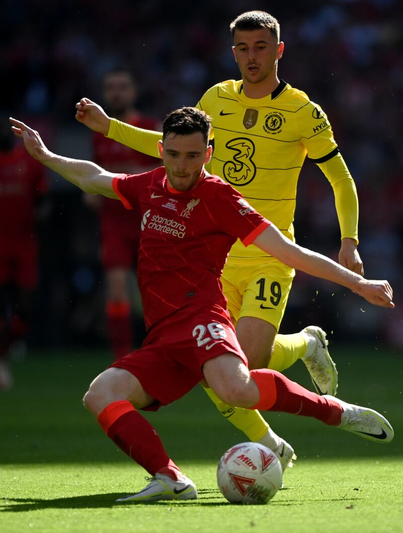 Andrew Robertson - 7. The Scot got up in support of Diaz. Mount got in behind him on one occasion but his defending was generally good. He was surprised to find himself open in front of goal from an Alexander-Arnold cross and then hit the post from a Milner centre. Tsimikas replaced him with nine minutes to go. EPA