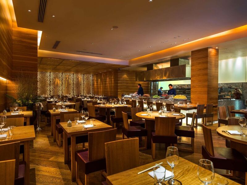 The interiors of Roka restaurants around the world are filled with wood, to create a calming mood