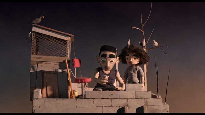 The Tower mixes puppetry, with drawings and archive material such as photographs and news footage to tell the story of the family of curious 11-year-old Palestinian girl, Wardi (voiced in the Arabic version by Layla Najjar), who was born into the Burj el-Barajneh camp Courtesy of Annecy Film Festival 2018
