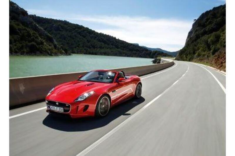 The top-of-the-line F-Type comes with a roaring, supercharged V8 engine developing 495hp, but the two available V6s are no slouches either. Courtesy Jaguar