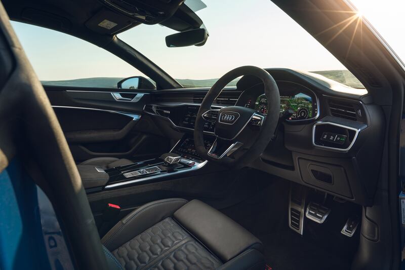 The RS7's cabin manages to appear sporty while retaining Audi's signature sedan comfort