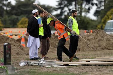 Graves being prepared for victims of the Christchurch mosque shootings at a Muslim cemetery in the New Zealand city on March 18, 2019. AP Photo
