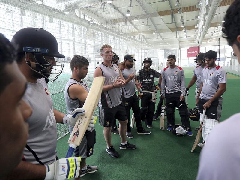 Dubai, August, 06, 2018:  UAE National team trains ahead of the Asia Cup Qualifier later this month  at the ICC Academy in Dubai. Satish Kumar for the National/ Story by Paul Radley