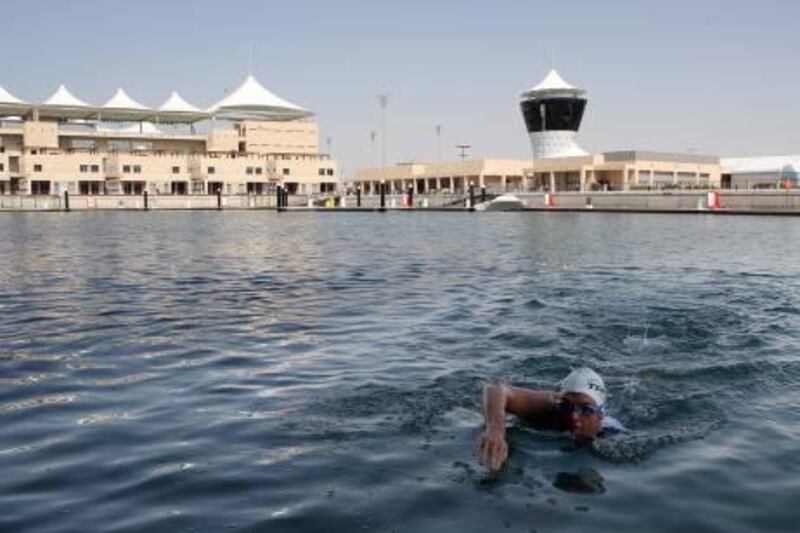 ABU DHABI - 31OCT2010 - Troy Watson participant of 'Tri Yas' swim before media conference to announce unique triathlon on Formula 1 track on 14th November, yesterday at Yas Hotel in Abu Dhabi. Ravindranath K / The National