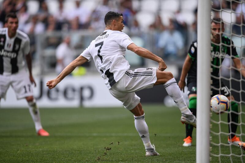 Ronaldo scores his first goal for Juventus. AFP