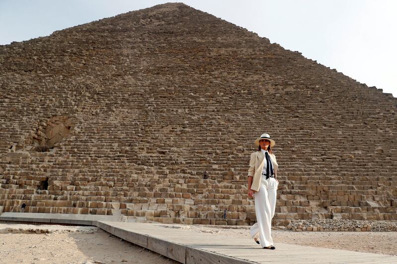 Melania Trump tours the pyramids of Egypt in Cairo. Reuters