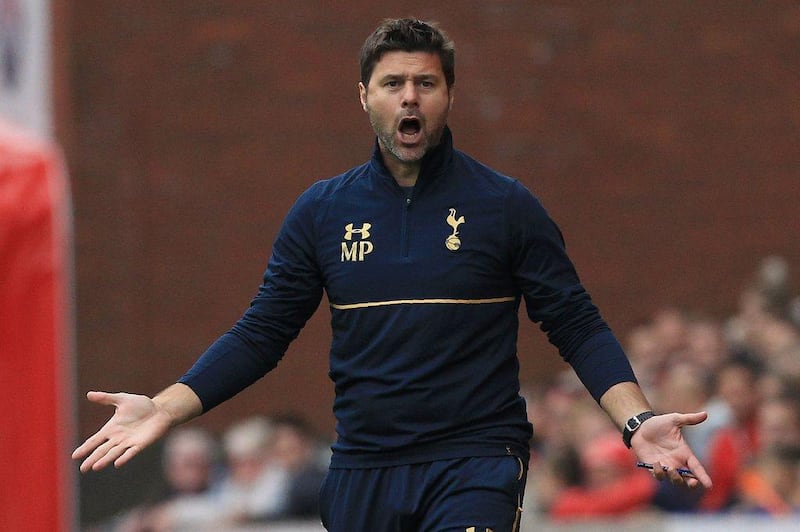 Tottenham Hotspur manager Mauricio Pochettino saw his team win 4-0 away to Stoke City on Saturday, September 10, 2016. Lindsey Parnaby / AFP