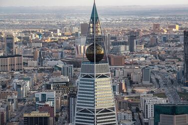 An aerial view of the Al Faisaliyah Center in Riyadh, Saudi Arabia. The managers of the Evli Emerging Frontier fund, Burton Flynn and Ivan Nechunaev, spent a month in the country as part of a year-long trip to meet firms in 12 different markets. The pair are debating whether to add three more countries by extending their trip for another three months. EPA 