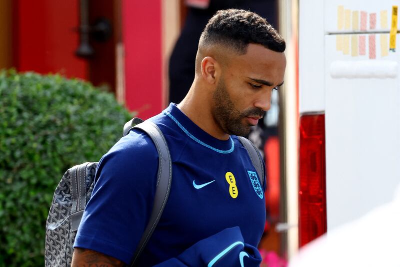 England's Callum Wilson leaves the hotel. Reuters