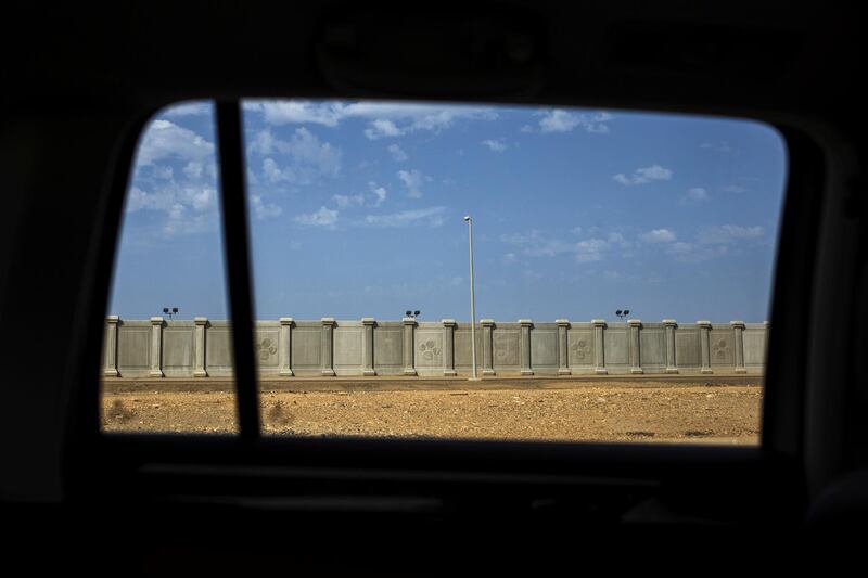 A view of the security wall at KAUST. Reuters