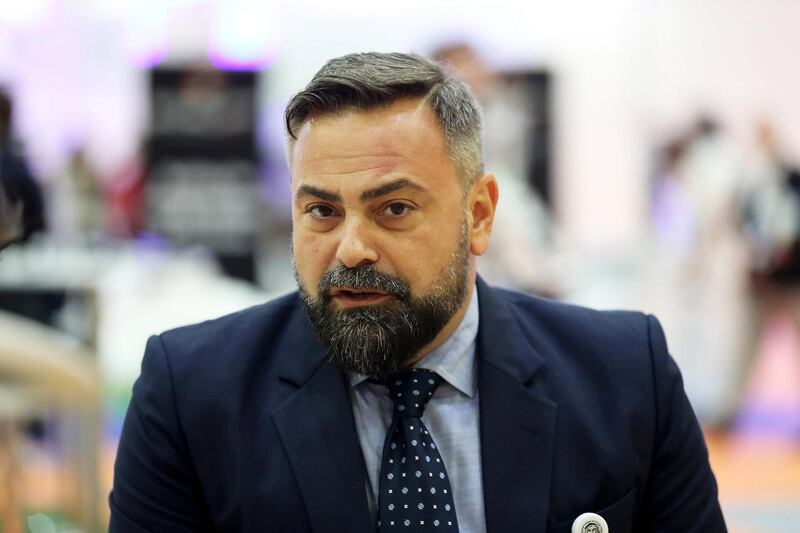 DUBAI , UNITED ARAB EMIRATES ,  October 23 , 2018 :- Ivano Iannelli , CEO , Dubai Carbon during the interview at the Dubai Carbon stand at the WETEX 2018 held at Dubai World Trade Centre in Dubai. ( Pawan Singh / The National )  For News. Story by Patrick