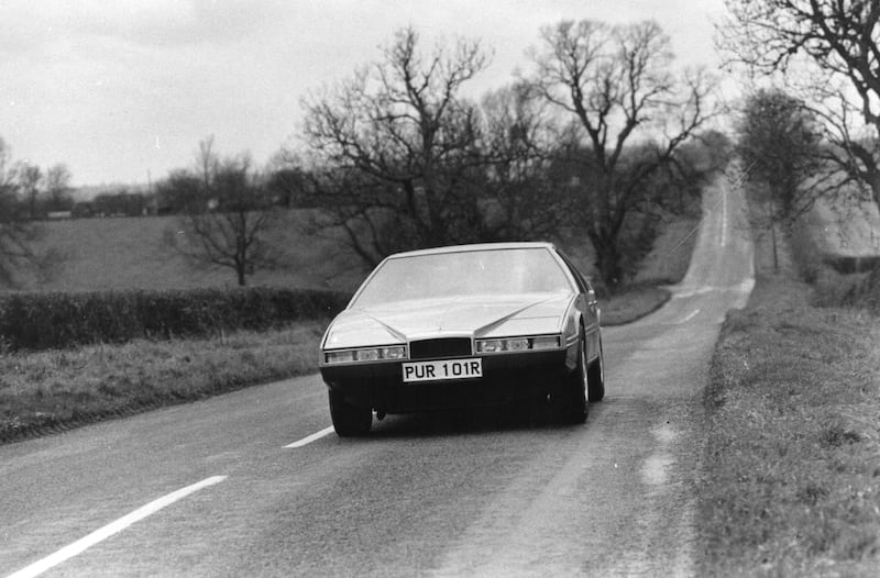 The latest Aston Martin, the Lagonda, on the road in 1976