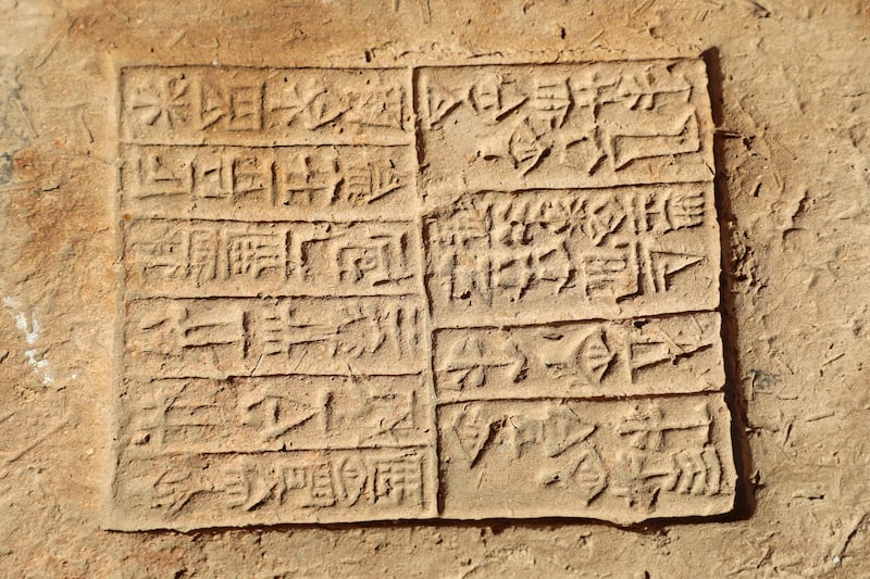 Cuneiform inscription is found during excavation at the ancient Sumerian city of Girsu. AFP