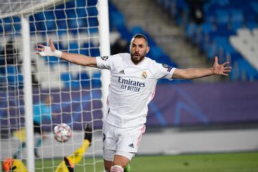 Real Madrid forward Karim Benzema scored both goals in their 2-0 Champions League win over Borussia Monchengladbach. AFP