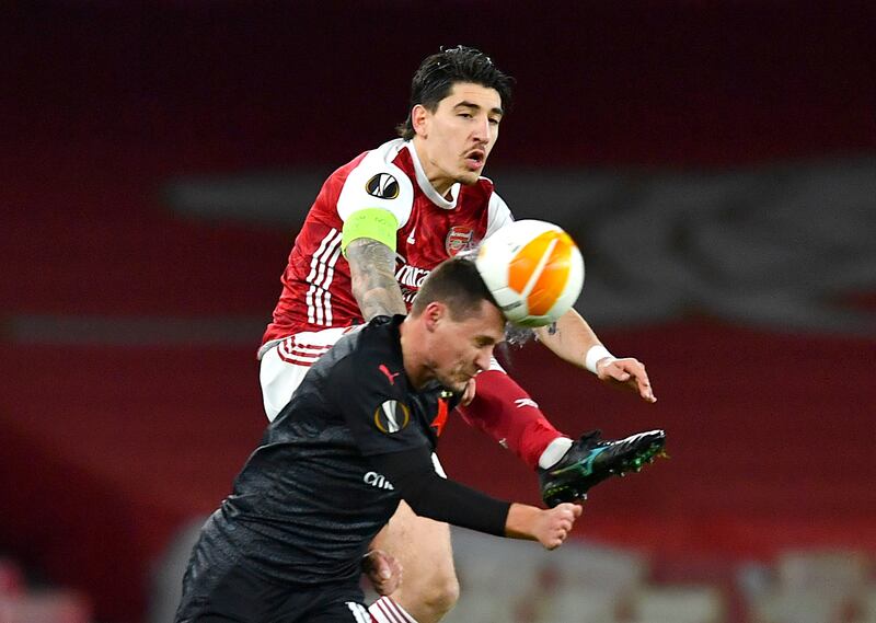 Hector Bellerin 7 - A strong performance in both attack and defence. Prague rarely threatened down the Gunners’ right-flank while struggling against the Bellerin’s overlaps. Reuters