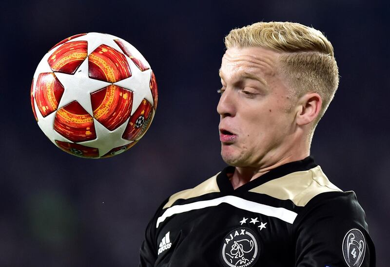 Ajax's Donny van de Beek in action. Reuters