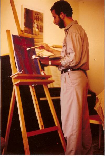 Father Nadim Nassar, above in 1994 in Germany, began painting while studying at Goettingen University, and still enjoys art as therapy. Photo: Nadim Nassar