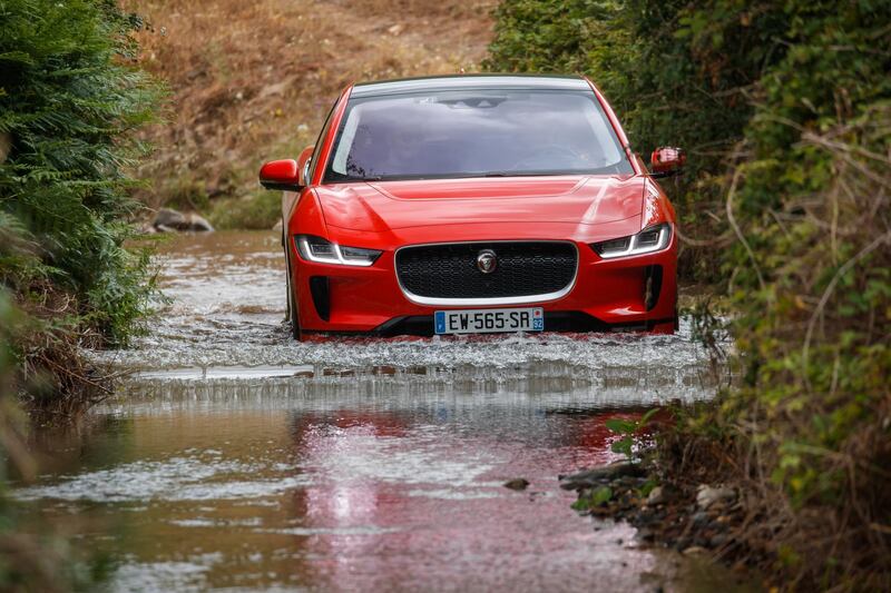 The SUV can wade through water up to half a metre deep. Jaguar