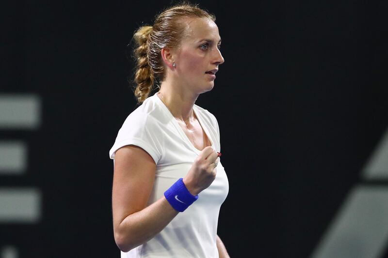 Petra Kvitova celebrates a point during her match against Anastasia Pavlyuchenkova. Getty Images