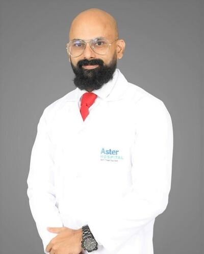 Vinay Kumar Gurumath, a neurosurgeon at Aster Hospital in Al Qusais. Credit: Aster Hospital