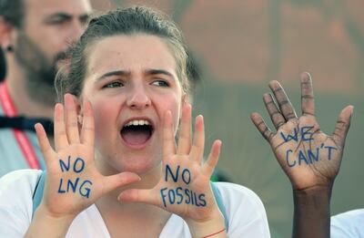 Climate activists demand climate justice and human rights during the UN climate summit in Sharm El Sheikh, Egypt. EPA