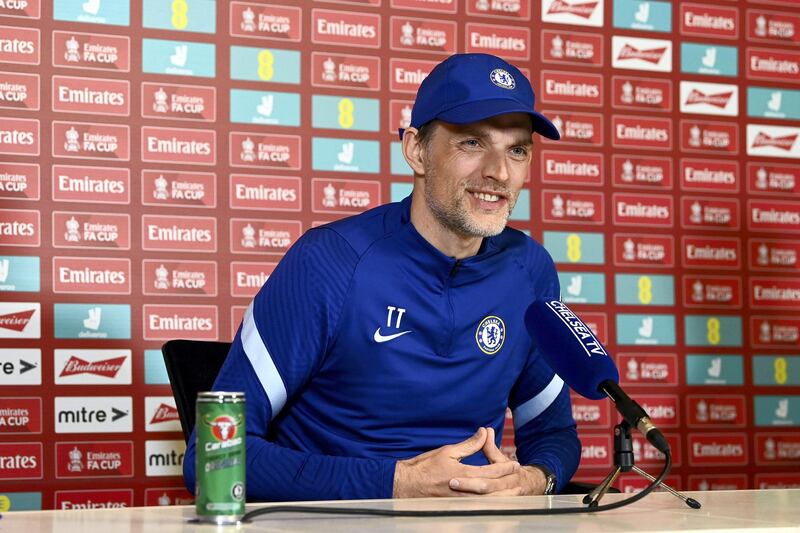 COBHAM, ENGLAND - MAY 14: Thomas Tuchel of Chelsea during a press conference at Chelsea Training Ground on May 14, 2021 in Cobham, England. (Photo by Darren Walsh/Chelsea FC via Getty Images)
