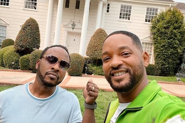 'The Fresh Prince of Bel-Air' co-stars Will Smith and DJ Jazzy Jeff in front of the show's famous mansion. Instagram / Will Smith 