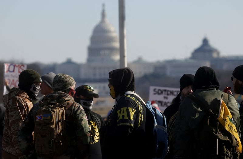 Proud Boys gather on the National Mall in Washington. Reuters