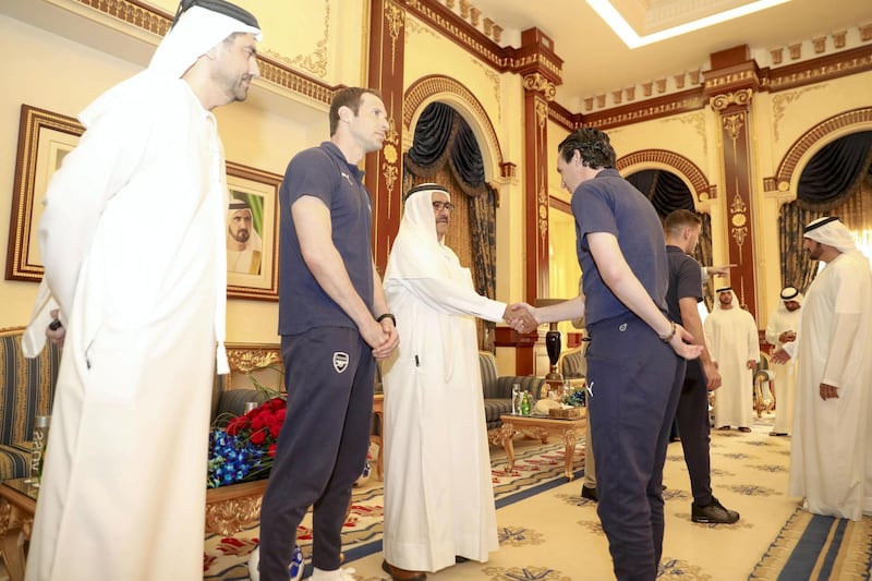 Arsenal players in Dubai. Courtesy Al Nasr