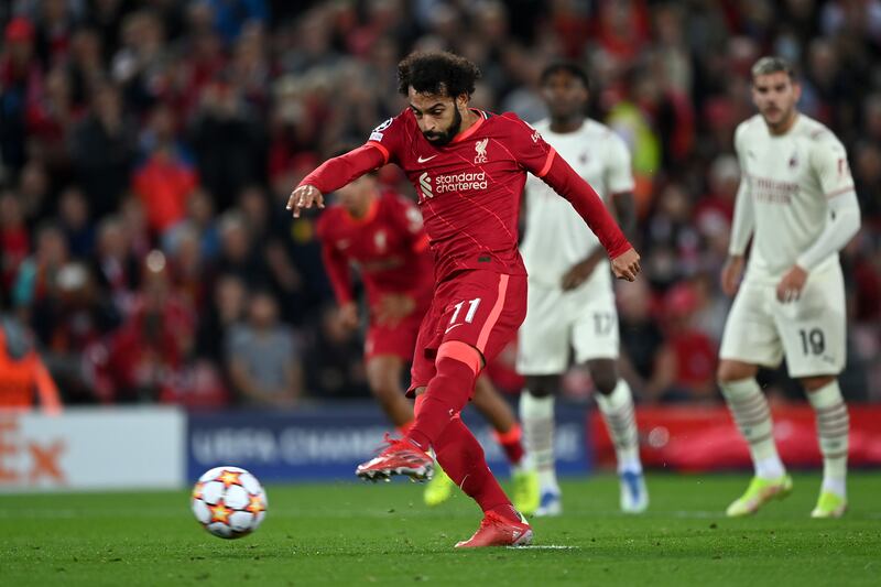 Mohamed Salah - 7. The Egyptian had an uncharacteristic penalty miss and seemed to be overthinking things afterwards but, when his chance came, he took the equaliser with aplomb. Getty Images